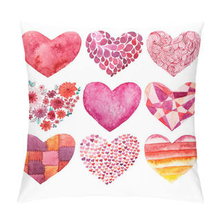 Personality  Valentines Day Watercolor Heart Holiday Love Object Pillow Covers