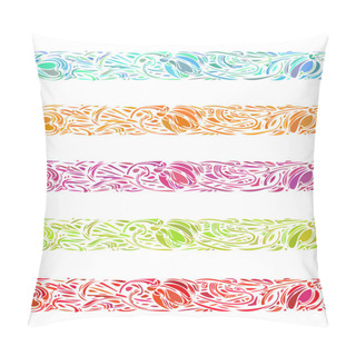 Personality  Set Of Florish Decorative Banners In Retro Style Pillow Covers