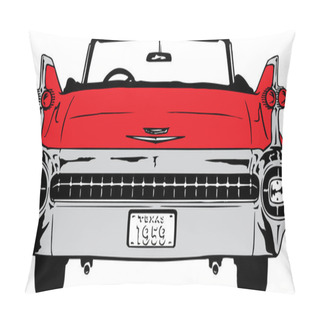 Personality  1959 Cadillac Vector Illustration Pillow Covers