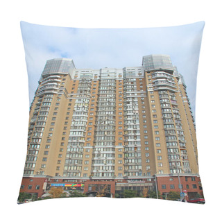 Personality Kyiv / Ukraine. 09 March 2019: Windows Of Neighbors In House Opposite. View Of Multistory Modern Blocks Of Flat In Kyiv. Urban Architecture. City Life. Lifestyle Concept Pillow Covers