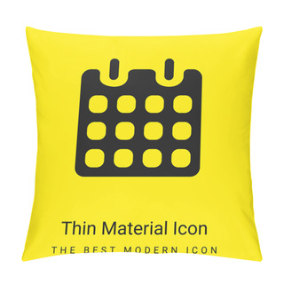 Personality  Black Paper Calendar With Spring Minimal Bright Yellow Material Icon Pillow Covers