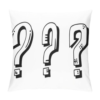 Personality  Vector Sketch Question Mark. Vector Illustration Pillow Covers