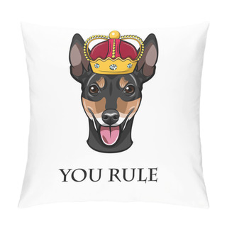 Personality  Russian Toy Terrier. Crown. Dog Portrait. Vector. Pillow Covers