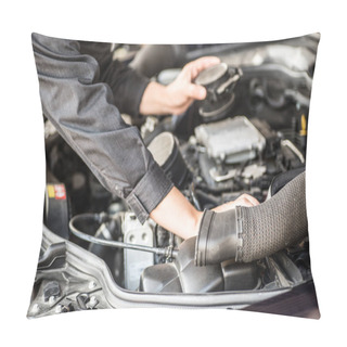 Personality  Mechanic And Car Repairing In Garage Pillow Covers