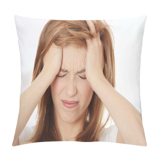 Personality  Woman With Headache Pillow Covers