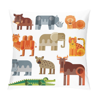 Personality  Geometric Flat Africa Animals. Pillow Covers