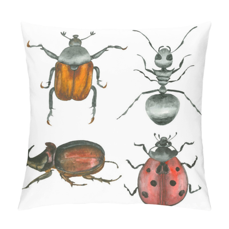 Personality  Watercolor hand drawn insects pillow covers