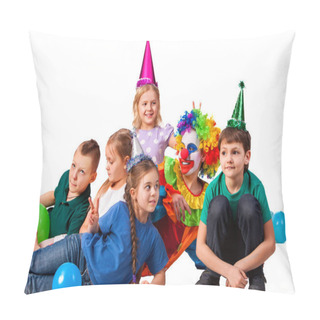 Personality  Birthday Child Clown Playing With Children. Kid Cakes Celebratory. Pillow Covers