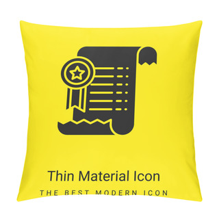 Personality  Agreement Minimal Bright Yellow Material Icon Pillow Covers