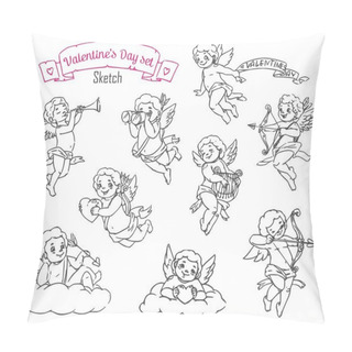 Personality  Valentines Day Cupid Angels Or Amurs With Hearts Pillow Covers
