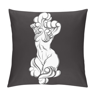 Personality Surrealistic Illustrationof Woman Body Pillow Covers