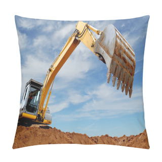 Personality  Excavator Loader In Sandpit Pillow Covers