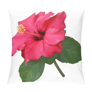 Personality  Pink Hibiscus Flower Pillow Covers