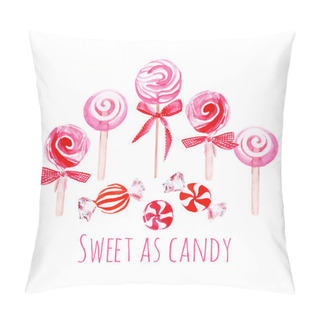 Personality  Pink Sweets Watercolor Vector Elements Pillow Covers