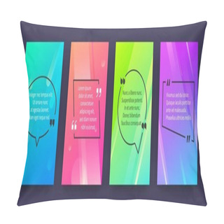 Personality  Quote Posters. Banners With Citation And Speech Bubbles In Colored Frames, Opinion Tag Templates. Vector Speech Frames With Quotes Pillow Covers
