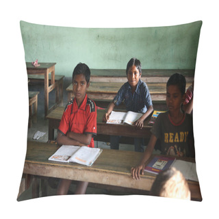 Personality  Kids Learn At School. School Name Is The Name Of A Famous Croatian Missionary, Father Ante Gabric, Kumrokhali, India Pillow Covers