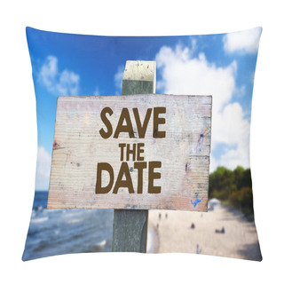Personality  Save The Date  On Wooden Sign Pillow Covers