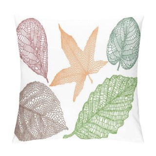 Personality  Textured Autumn Leaves, Vector Pillow Covers