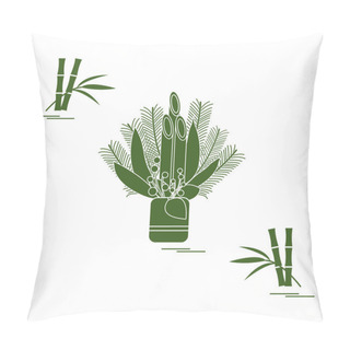 Personality  Japanese New Year Home Decorations Kadomatsu And Bamboo. Pillow Covers