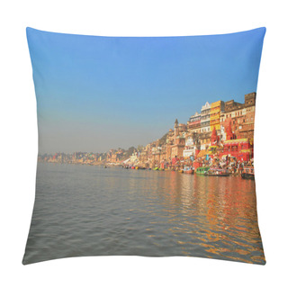 Personality  India. Town Varanasi On The River Ganges. Pillow Covers