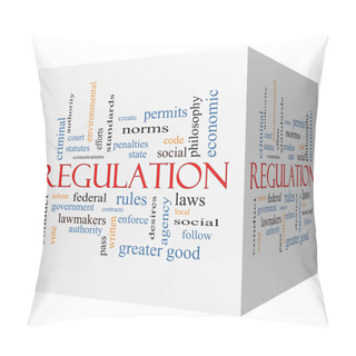 Personality  Regulation 3D Cube Word Cloud Concept Pillow Covers