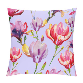 Personality  Watercolor Magnolias Pattern Pillow Covers