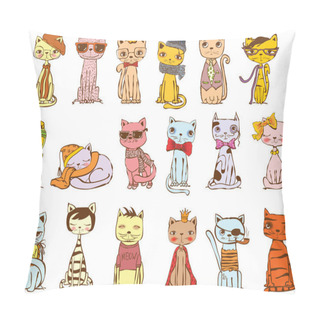 Personality  Set Of Stylish Hipster Cats Pillow Covers