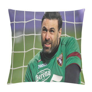 Personality  Salvatore Sirigu Player Of Torino, During The Match Of The Italian Serie A Football League Between Benevento Vs Torino Final Result 2-2, Match Played At The Ciro Vigorito Stadium In Benevento. Italy, January 22, 2021.  Pillow Covers