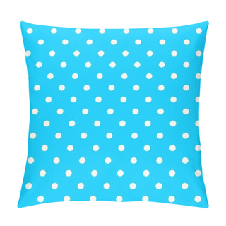 Personality  Tile Vector Pattern With Cute White Polka Dots On Blue Background Pillow Covers