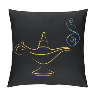 Personality  Golden Magic Miracle Lamp Wishes Pillow Covers