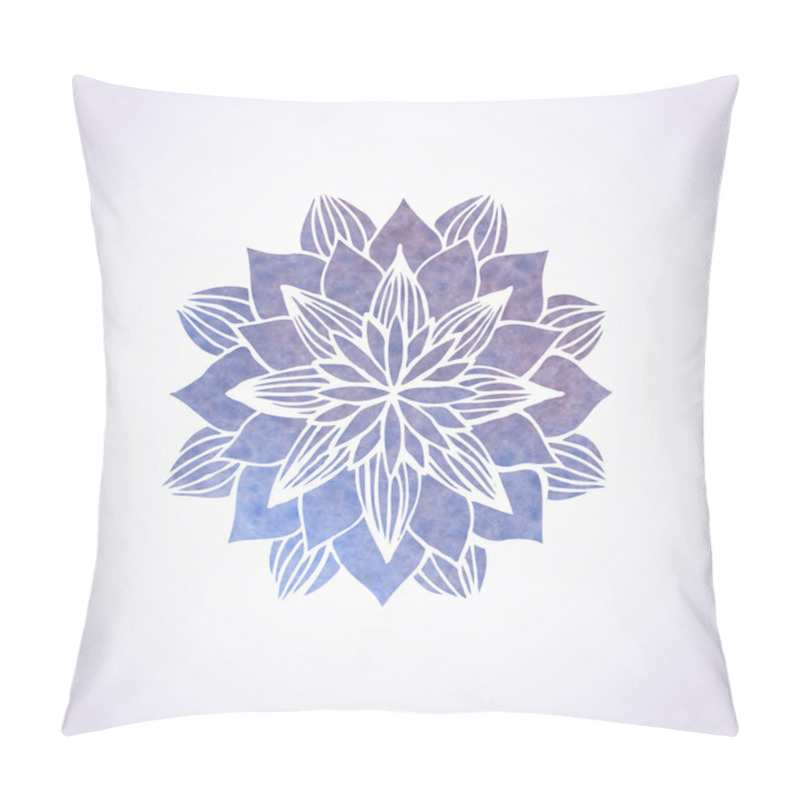 Personality  Watercolor violet lace pattern. Vector element. Mandala pillow covers