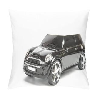 Personality  Mini Cooper Toy Car On White Background Pillow Covers