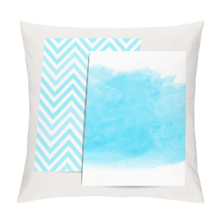 Personality  Set Of 2 Blue  Watercolor Cards Pillow Covers