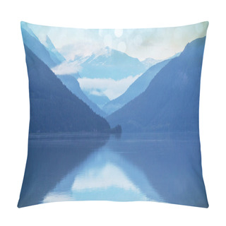 Personality  Serene Scene By The Mountain Lake In Canada Pillow Covers