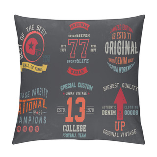 Personality  Vintage Design Print For T-shirt Stamp, Tee Applique, Fashion Typography, Badge, Label Clothing, Jeans, And Casual Wear. Vector Illustration. Pillow Covers