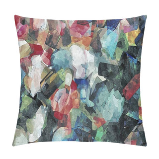 Personality  Strokes And Stains Of Colored Paint With Brushes Of Different Sizes And Shapes. Psychedelic Abstract Background For Design. Pillow Covers