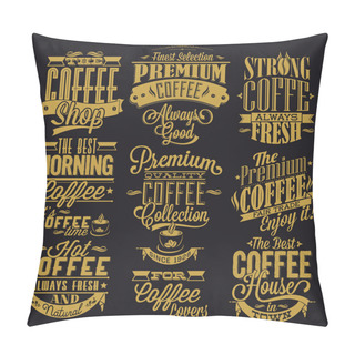 Personality  Set Of Vintage Retro Coffee Labels Pillow Covers
