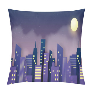 Personality  City Star Paper Art Style In Pastel Color Scheme Vector Illustration Pillow Covers