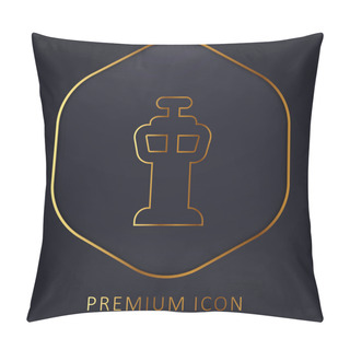 Personality  Airport Control Tower Golden Line Premium Logo Or Icon Pillow Covers