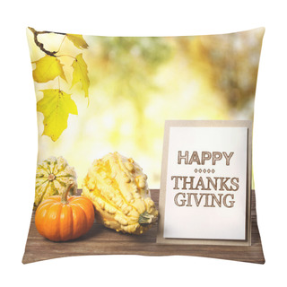 Personality  Happy Thanksgiving Card With Pumpkins Pillow Covers