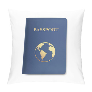 Personality  Vector Passport With Map Isolated On White Pillow Covers