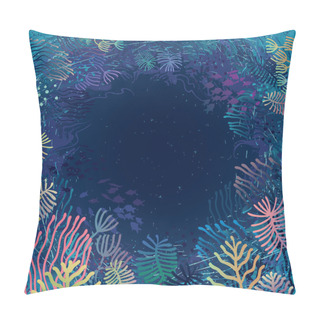 Personality  Underwater. Aquatic Plants And Corals Surrounding Sea Abyss Pillow Covers