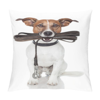 Personality  Dog With Leather Leash Pillow Covers