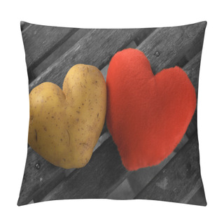 Personality  Perfect Potato Heart With A Red Heart Pillow Covers