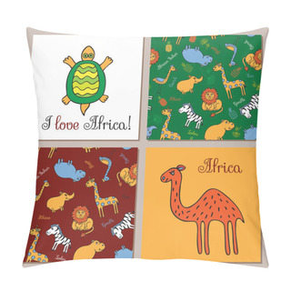 Personality  Vector Set Of African Animals Pillow Covers