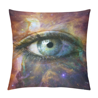 Personality  Human Eye Looking In Universe - Elements Of This Image Furnished Pillow Covers