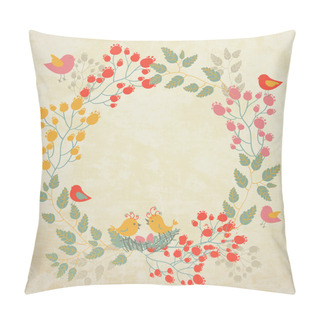 Personality  Background With Flowers And Birds Pillow Covers