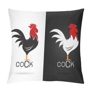 Personality  Vector Image Of An Cock Design On White Background And Black Bac Pillow Covers
