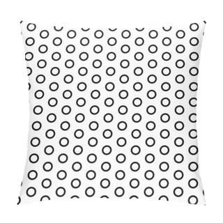 Personality  Abstract Geometric Pattern. Classic Style Circles Bold Polka Pattern. Simple Outline Circles Or Rings Seamless Ornament Design. Minimal Abstract Vector Texture. Black On White. Pillow Covers