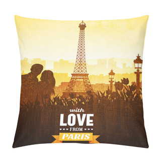 Personality  Poster With Views Of Paris Pillow Covers